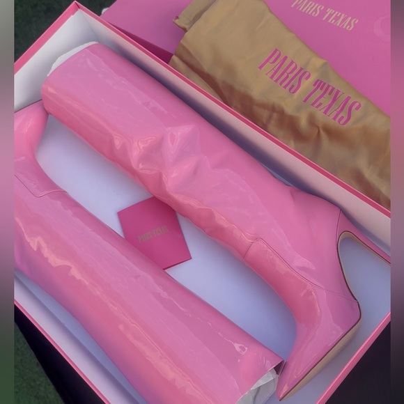 Paris Texas Patent Stiletto Boot Flamingo - Picture 1 of 6